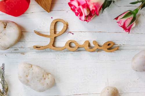 Two hearts and message Love