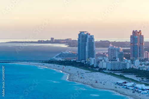 Aerial view of Miami coastline, Florida © jovannig