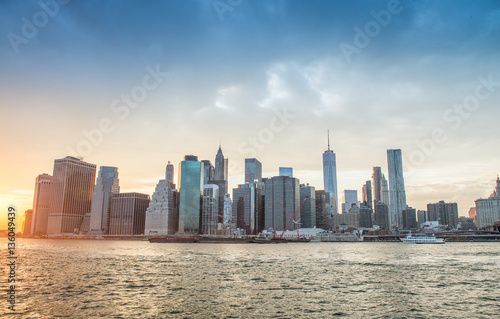 Downtown Manhattan Panorama at dusk  New York