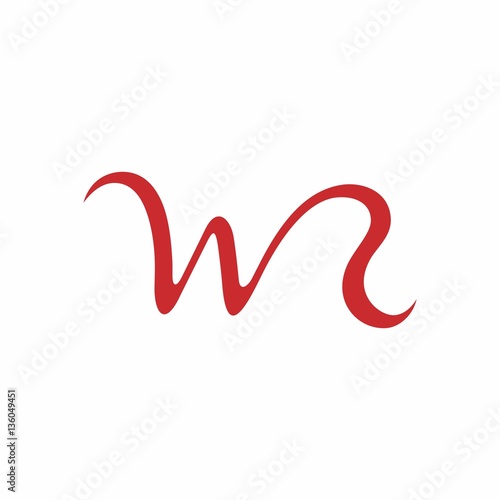 WR Text Initial Logo Vector