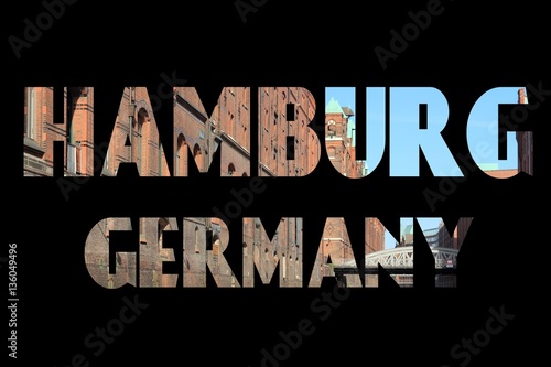 Hamburg sign - text silhouette