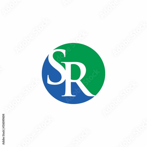 SR Initial Letter Logo Vector