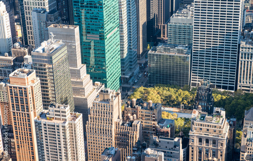 NEW YORK CITY - OCTOBER 23, 2015: Aerial view of Midtown Manhatt