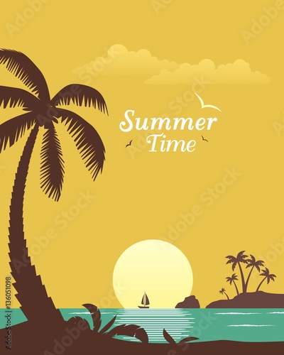 Vacation time, tropical island