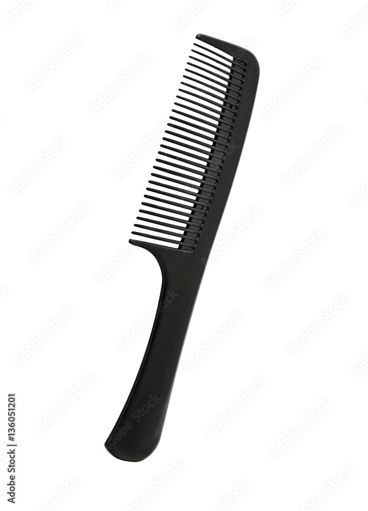 Black hairbrush isolated on white Black hairbrush isolated on white