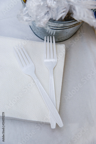 White Plastic Forks