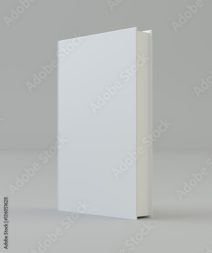Blank vertical book cover mockcup template standing. 3d rendering © mirexon