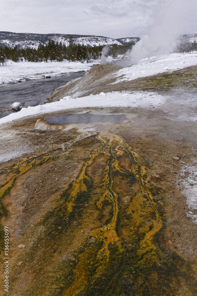 Hot springs in Old Faithful Basin, Yellowstone National Park