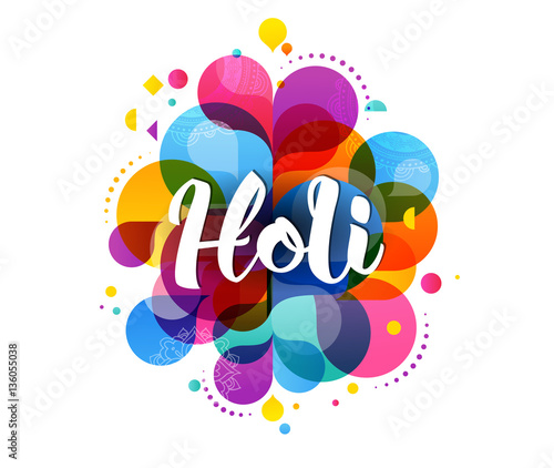 Happy Holi, Indian holiday and festival poster, banner, colorful vector illustration