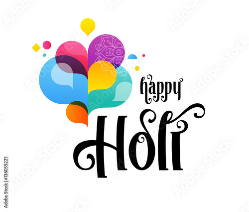 Happy Holi, Indian holiday and festival poster, banner, colorful vector illustration