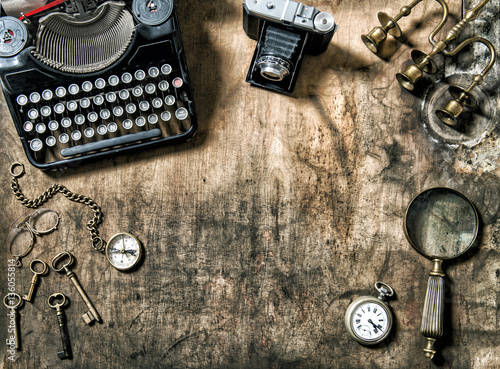 Still life flat lay vintage...