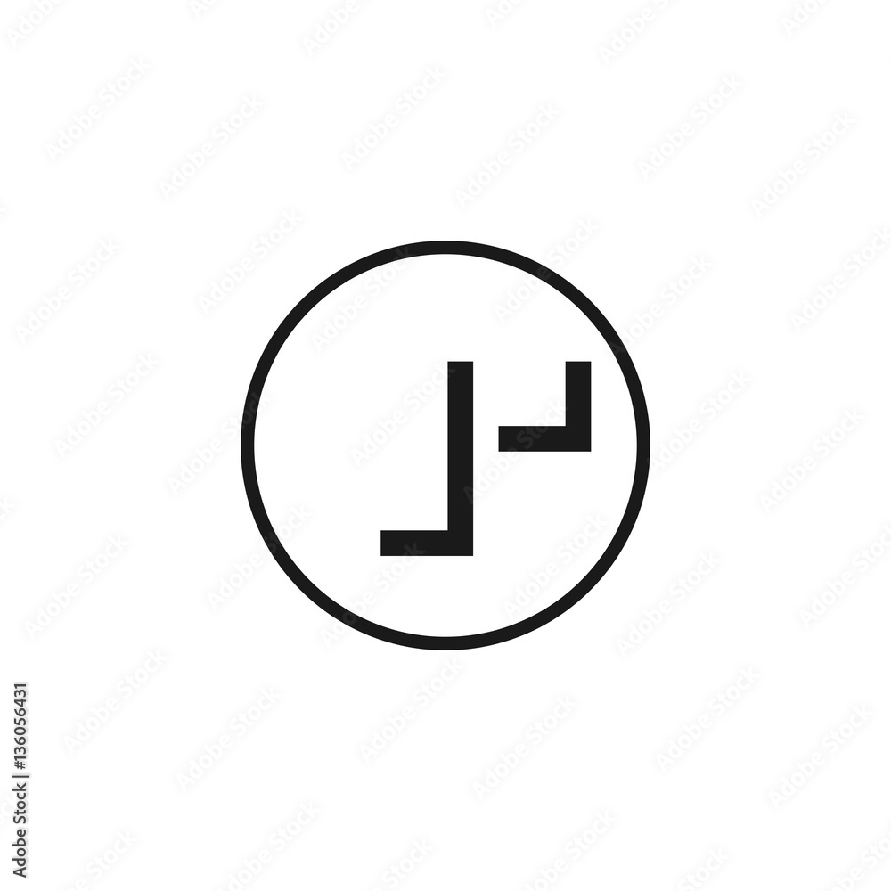 J Face Abstract on Circle Logo Vector J Face Abstract on Circle Logo Vector