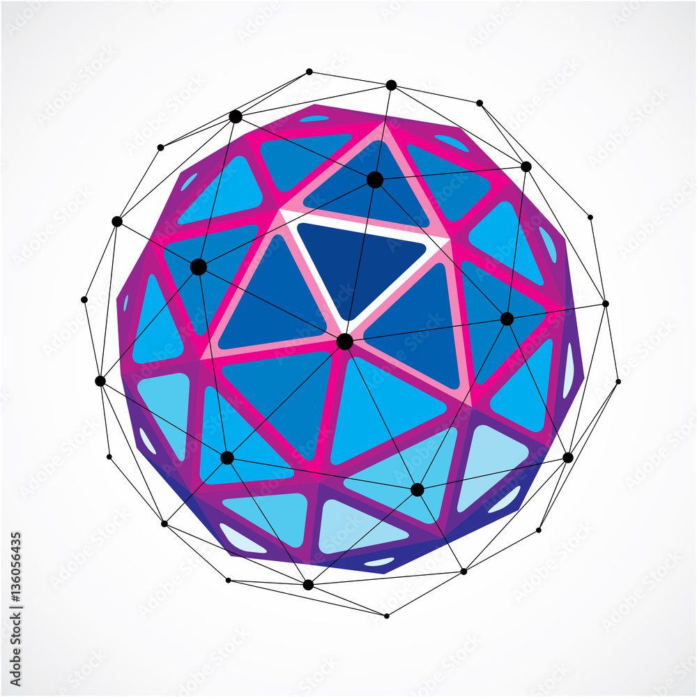 3d vector low poly spherical object with black connected lines a 3d vector low poly spherical object with black connected lines a