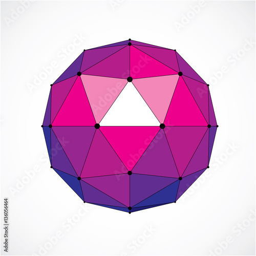 3d vector digital wireframe spherical object made using triangul