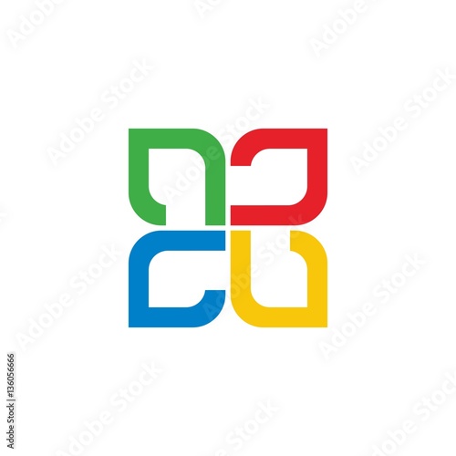 Colorful Leaves Like Windows Logo Vector