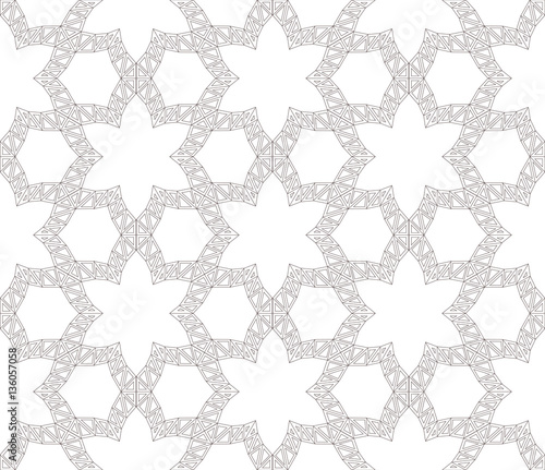 Seamless modern triangulated floral black and white ornament