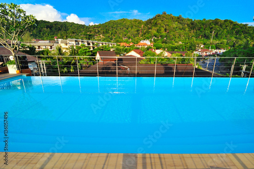 Pool and beautyful landscape with mountains views © nopphadon