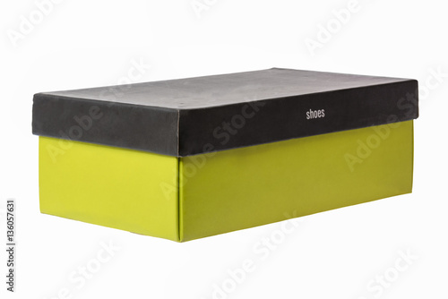 Green shoe box with black lid