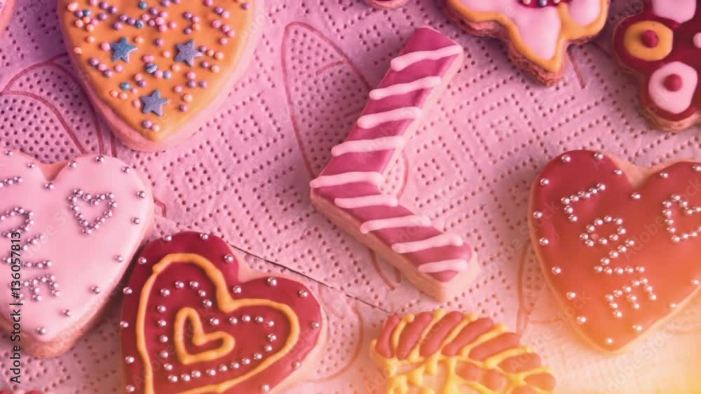 Valentine's Day cookies. The word Valentine's Day cookies. The word