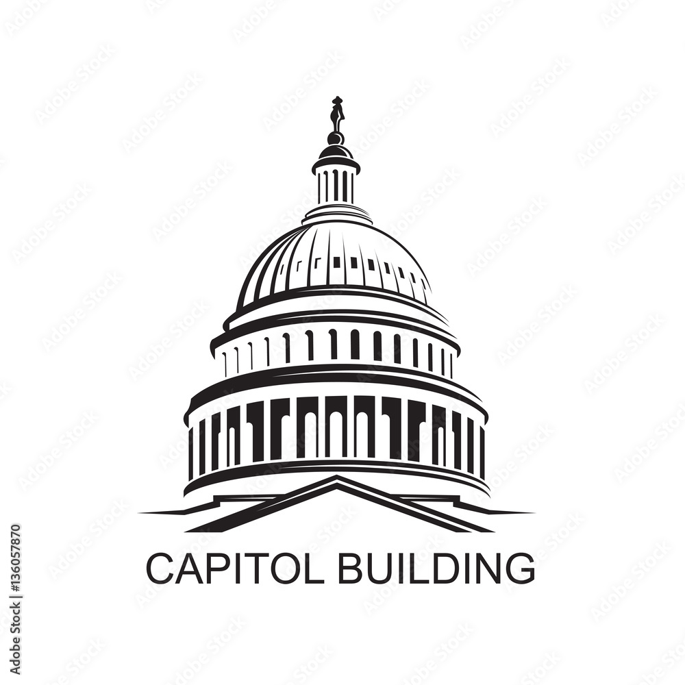 Unated States Capitol building icon in Washington DC