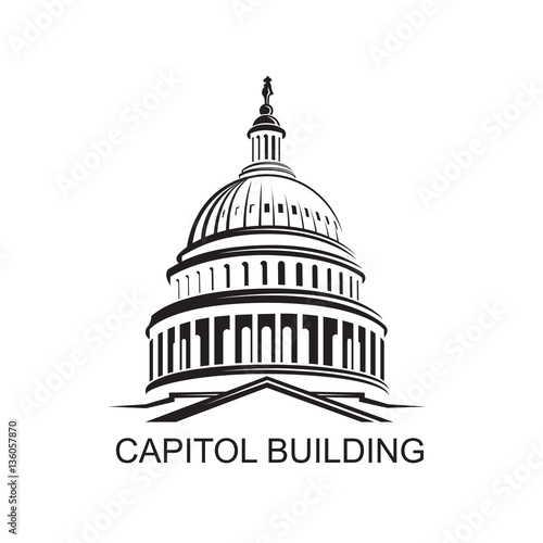 Unated States Capitol building icon in Washington DC