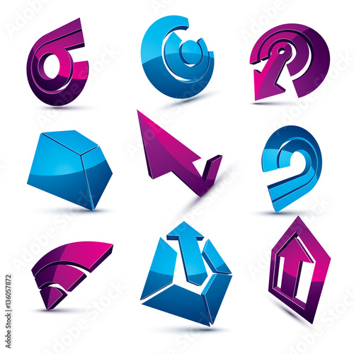 3d vector abstract shapes, ...