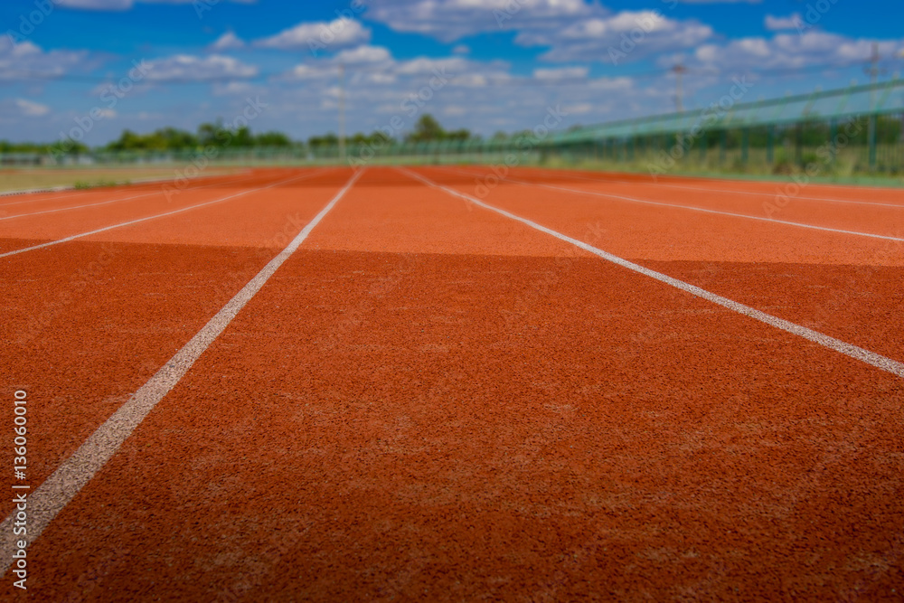 Fototapeta premium close up red running track background