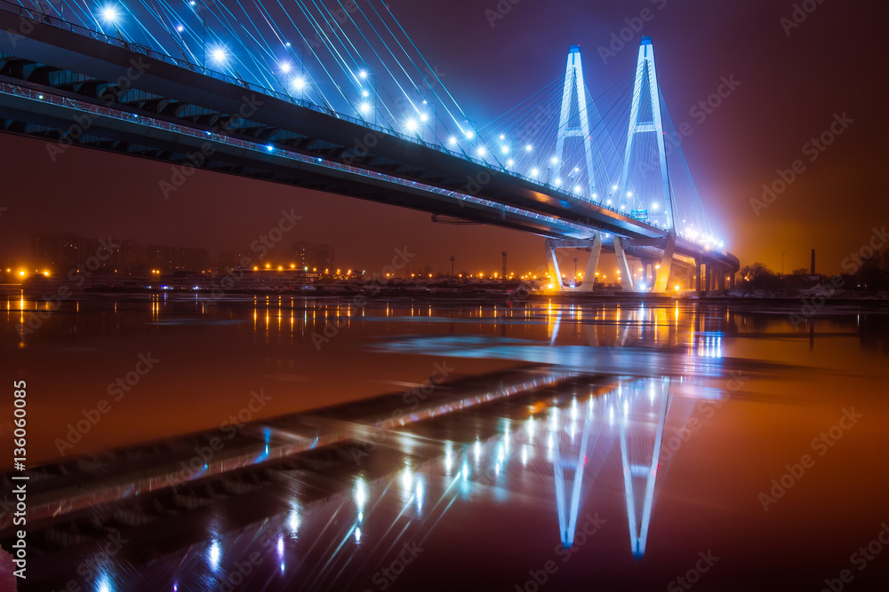 Naklejka premium Cable-stayed bridge.