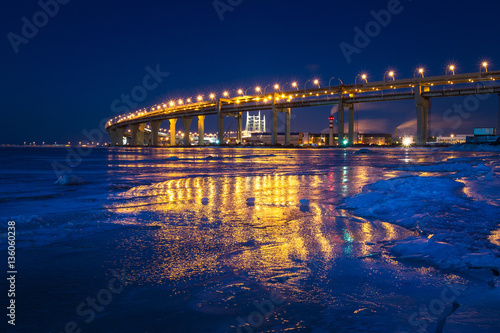 Night Bridge with lights.