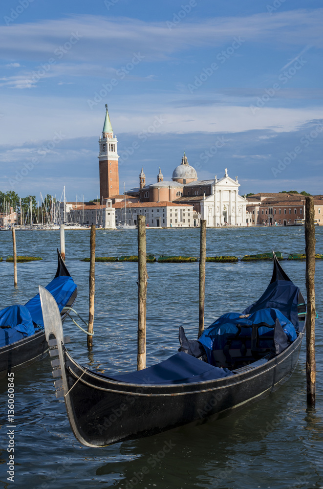 San Giorgio Maggiore in Venice with gondola