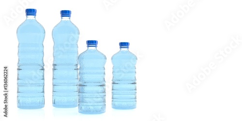 Bottles of mineral water. 3d illustration