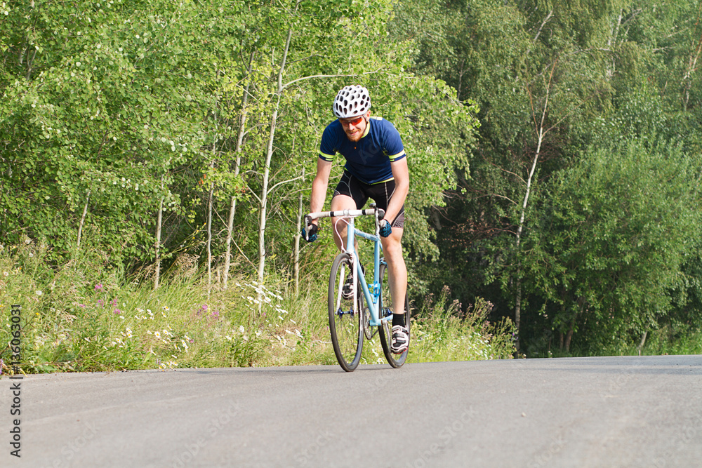 cyclist trains, young man in a sports bike.
cyclist trains, young man in a sports bike.