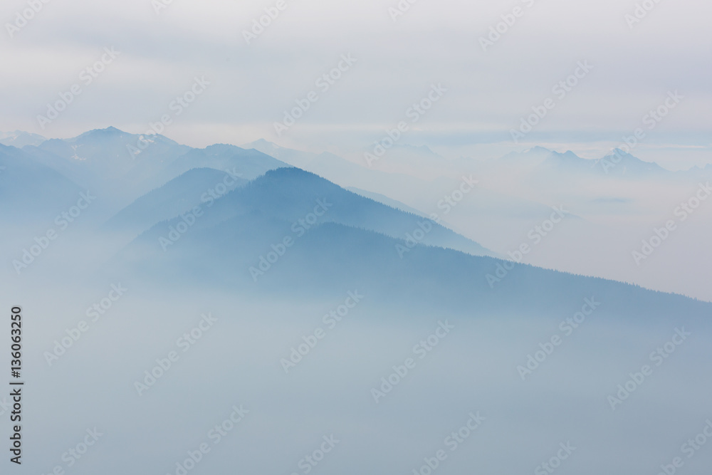 view at foggy mountains view at foggy mountains
