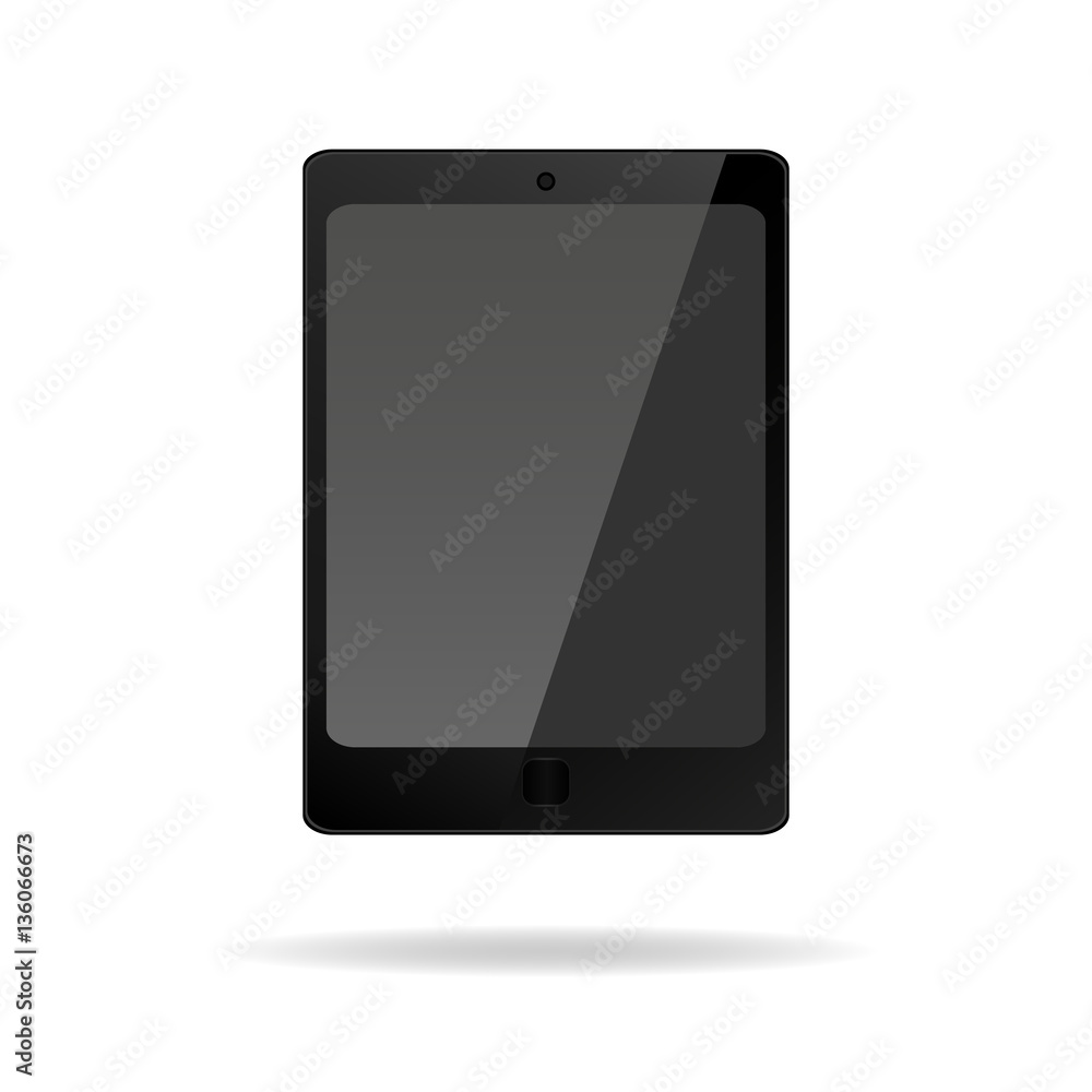 black tablet smartphone vector mockup, tablet realistic 3d template. isolated on white vector illustration black tablet smartphone vector mockup, tablet realistic 3d template. isolated on white vector illustration