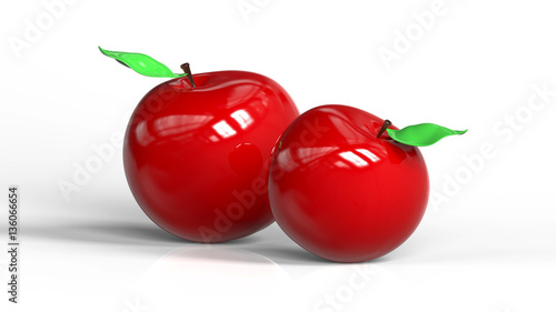 Czerwone jabłka na białym tle
