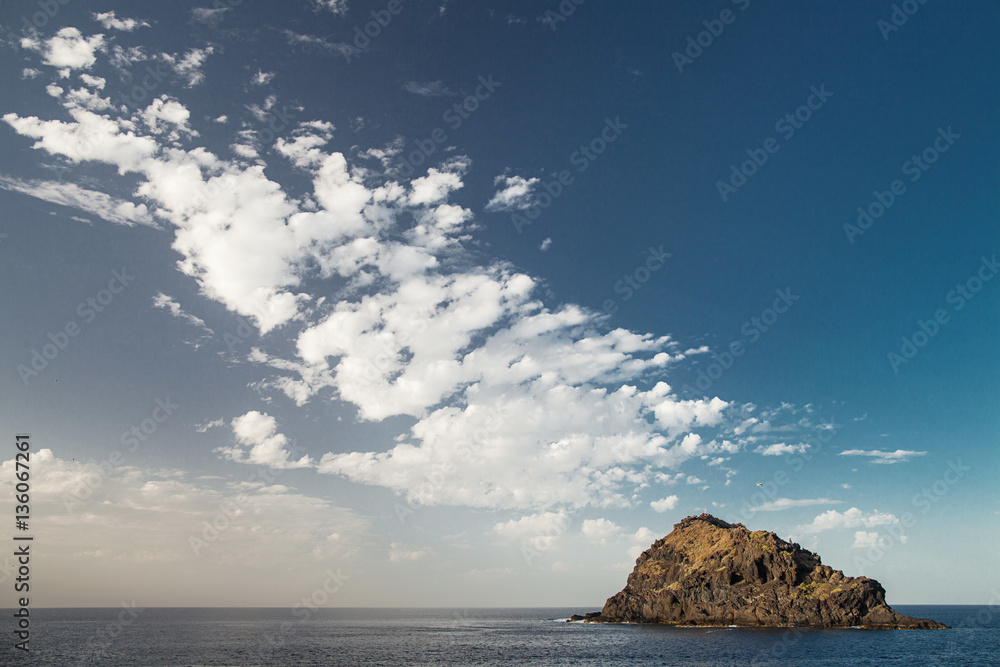 Rock in the ocean. Tenerife Island. Garachico.