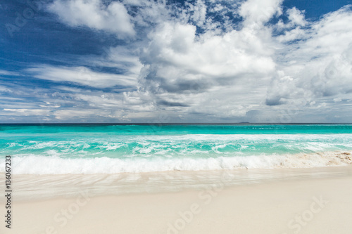 Seychelles. La Digue Island. Desert beach. Grand Ansee.