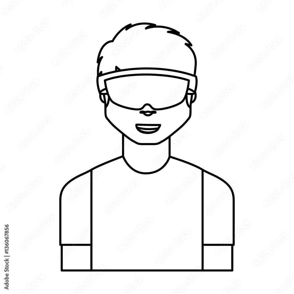 Person with augmented reality glasses vector illustration design Person with augmented reality glasses vector illustration design