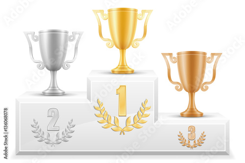 sport winner podium pedestal stock vector illustration