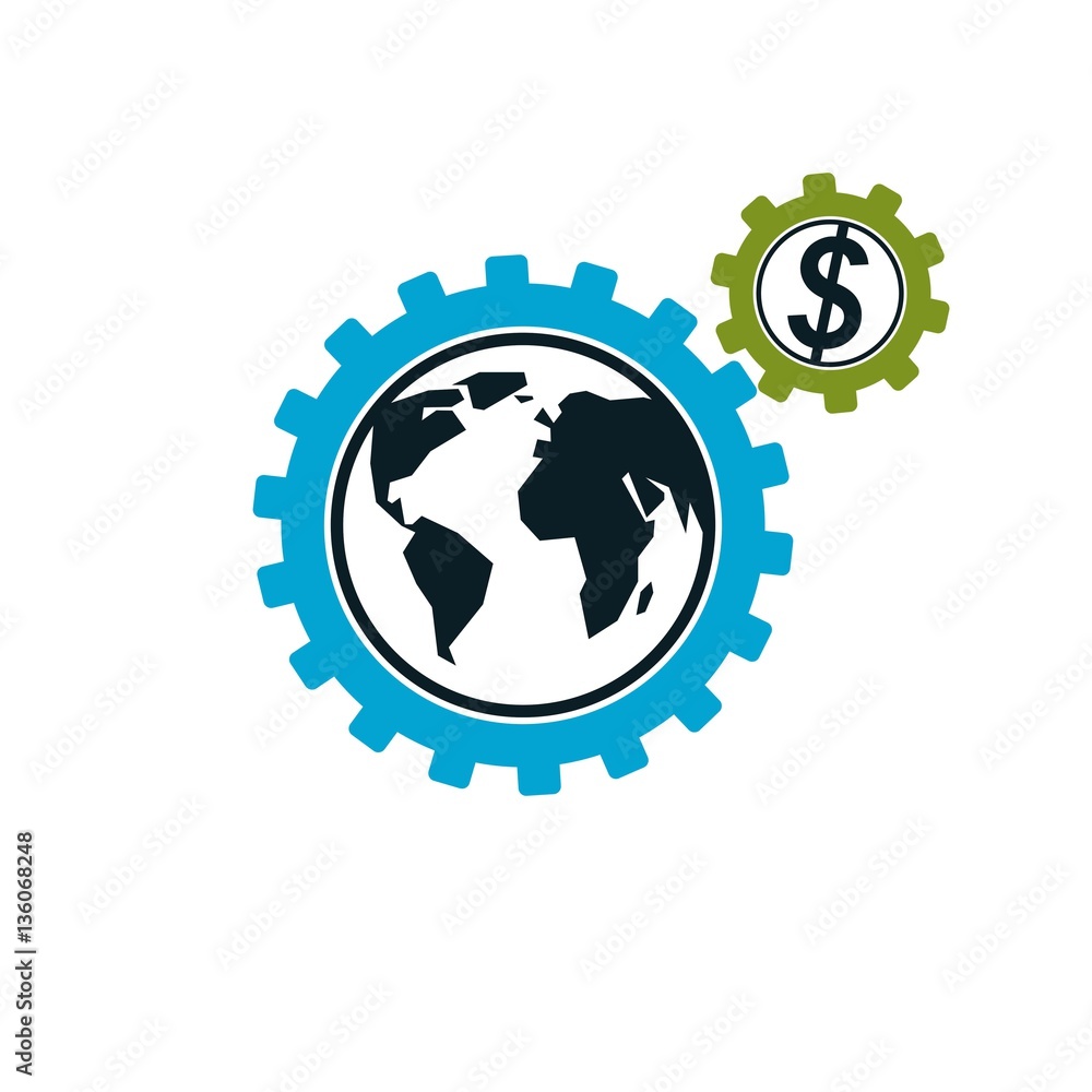 Financial System conceptual logo, unique vector symbol. Dollar s