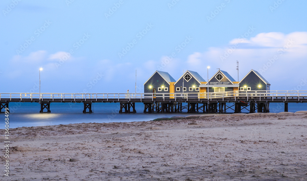 Busselton Jetty, Jetty & Houses, Western Australia Busselton Jetty, Jetty & Houses, Western Australia