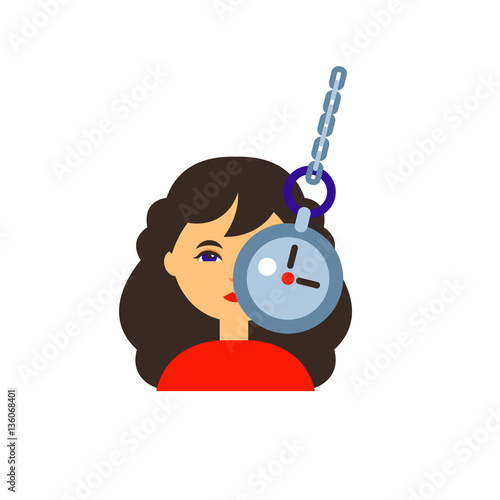 Woman under hypnosis icon