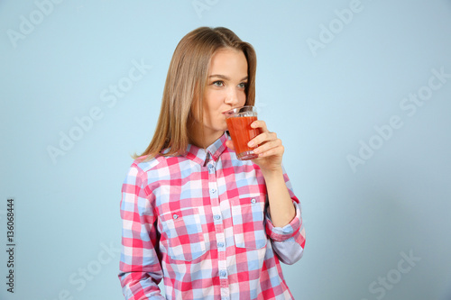 Young beautiful woman with ...