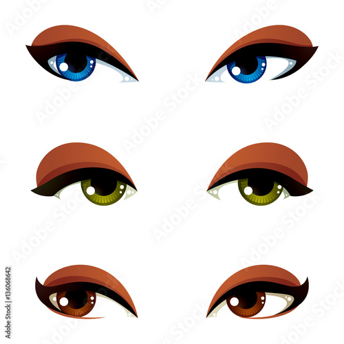Set of vector blue, brown a...