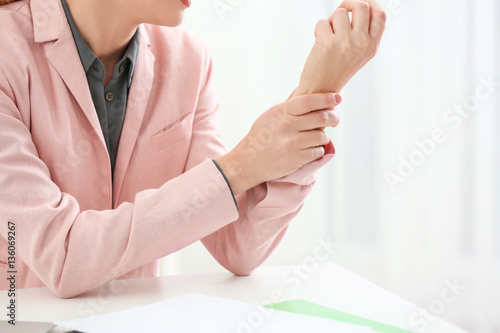 Beautiful woman suffering f...