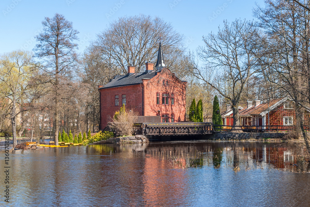 Old power plant on a river in Tidaholm, Sweden Old power plant on a river in Tidaholm, Sweden