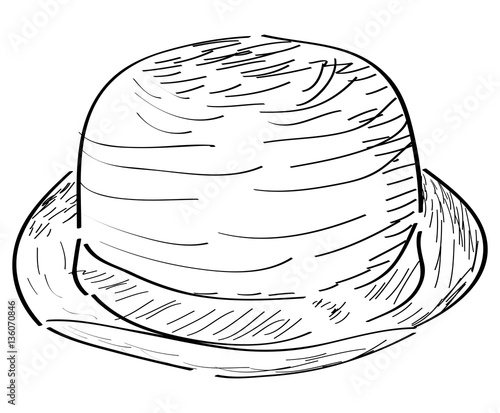 Isolated outline of a hipster hat, Vector illustration