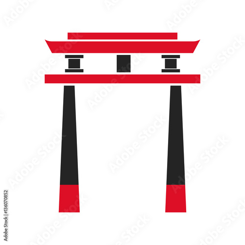 gate japanese architecture symbol vector illustration eps 10