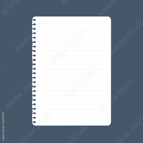White paper with line dot. vector illustration.