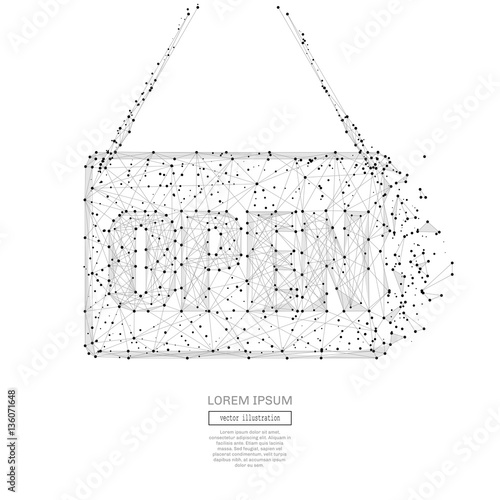 Abstract open book polygonal, geometry triangle. Light connection structure. Low poly vector background. Business concept